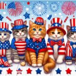 Patriotic cat cloths