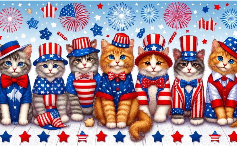 Patriotic cat cloths