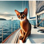 Water-Loving Cat Breeds: Abyssinian cat on a sailboat